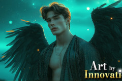 Male Angels from Above,handsome & sexy men,fantasy wings,brought to life through the magic of AI