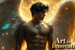 Male Angels from Above,handsome & sexy men,fantasy wings,brought to life through the magic of AI
