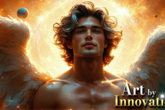 Male Angels from Above,handsome & sexy men,fantasy wings,brought to life through the magic of AI