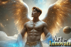 Male Angels from Above,handsome & sexy men,fantasy wings,brought to life through the magic of AI