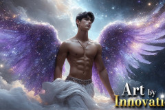 Male Angels from Above,handsome & sexy men,fantasy wings,brought to life through the magic of AI