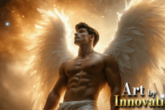 Male Angels from Above,handsome & sexy men,fantasy wings,brought to life through the magic of AI