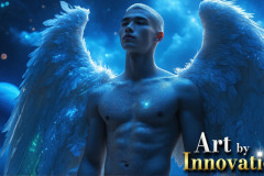 Male Angels from Above,handsome & sexy men,fantasy wings,brought to life through the magic of AI