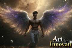 Male Angels from Above,handsome & sexy men,fantasy wings,brought to life through the magic of AI