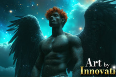 Male Angels from Above,handsome & sexy men,fantasy wings,brought to life through the magic of AI