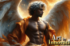 Male Angels from Above,handsome & sexy men,fantasy wings,brought to life through the magic of AI