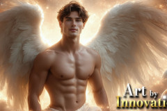 Male Angels from Above,handsome & sexy men,fantasy wings,brought to life through the magic of AI