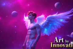 Male Angels from Above,handsome & sexy men,fantasy wings,brought to life through the magic of AI