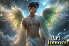 Male Angels from Above,handsome & sexy men,fantasy wings,brought to life through the magic of AI