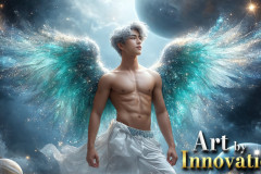 Male Angels from Above,handsome & sexy men,fantasy wings,brought to life through the magic of AI