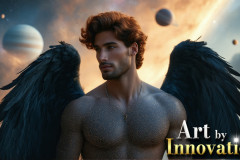 Male Angels from Above,handsome & sexy men,fantasy wings,brought to life through the magic of AI