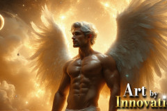 Male Angels from Above,handsome & sexy men,fantasy wings,brought to life through the magic of AI