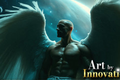 Male Angels from Above,handsome & sexy men,fantasy wings,brought to life through the magic of AI