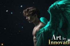 Male Angels from Above,handsome & sexy men,fantasy wings,brought to life through the magic of AI