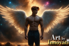 Male Angels from Above,handsome & sexy men,fantasy wings,brought to life through the magic of AI