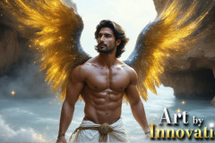 Male Angels from Above,handsome & sexy men,fantasy wings,brought to life through the magic of AI