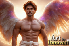 Male Angels from Above,handsome & sexy men,fantasy wings,brought to life through the magic of AI