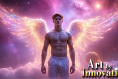 Male Angels from Above,handsome & sexy men,fantasy wings,brought to life through the magic of AI