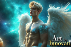 Male Angels from Above,handsome & sexy men,fantasy wings,brought to life through the magic of AI