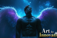 Male Angels from Above,handsome & sexy men,fantasy wings,brought to life through the magic of AI