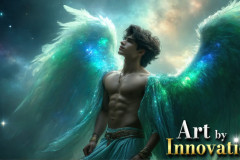 Male Angels from Above,handsome & sexy men,fantasy wings,brought to life through the magic of AI