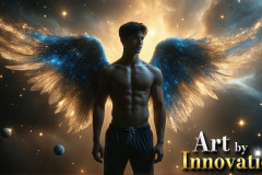 Male Angels from Above,handsome & sexy men,fantasy wings,brought to life through the magic of AI