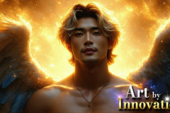 Male Angels from Above,handsome & sexy men,fantasy wings,brought to life through the magic of AI