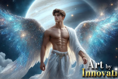 Male Angels from Above,handsome & sexy men,fantasy wings,brought to life through the magic of AI
