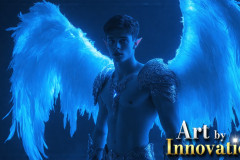 Male Angels from Above,handsome & sexy men,fantasy wings,brought to life through the magic of AI