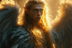 Male Angels from Above,handsome & sexy men,fantasy wings,brought to life through the magic of AI