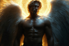 Male Angels from Above,handsome & sexy men,fantasy wings,brought to life through the magic of AI