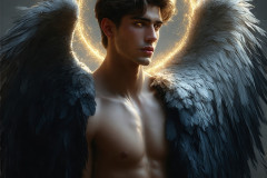 Male Angels from Above,handsome & sexy men,fantasy wings,brought to life through the magic of AI