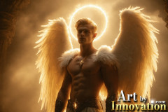 Male Angels from Above,handsome & sexy men,fantasy wings,brought to life through the magic of AI