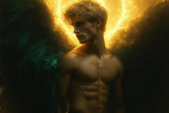 Male Angels from Above,handsome & sexy men,fantasy wings,brought to life through the magic of AI