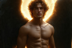Male Angels from Above,handsome & sexy men,fantasy wings,brought to life through the magic of AI
