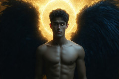 Male Angels from Above,handsome & sexy men,fantasy wings,brought to life through the magic of AI