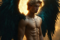 Male Angels from Above,handsome & sexy men,fantasy wings,brought to life through the magic of AI