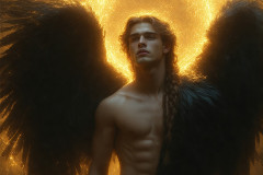 Male Angels from Above,handsome & sexy men,fantasy wings,brought to life through the magic of AI