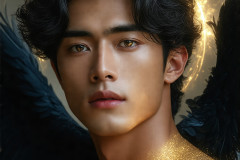 Male Angels from Above,handsome & sexy men,fantasy wings,brought to life through the magic of AI