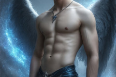 Male Angels from Above,handsome & sexy men,fantasy wings,brought to life through the magic of AI