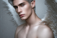 Male Angels from Above,handsome & sexy men,fantasy wings,brought to life through the magic of AI