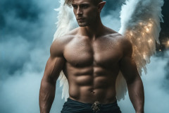 Male Angels from Above,handsome & sexy men,fantasy wings,brought to life through the magic of AI