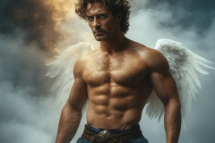 Male Angels from Above,handsome & sexy men,fantasy wings,brought to life through the magic of AI