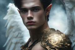 Male Angels from Above,handsome & sexy men,fantasy wings,brought to life through the magic of AI