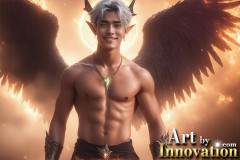Male Angels from Above,handsome & sexy men,fantasy wings,brought to life through the magic of AI