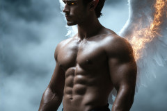 Male Angels from Above,handsome & sexy men,fantasy wings,brought to life through the magic of AI