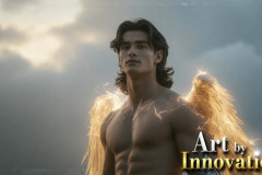 Male Angels from Above,handsome & sexy men,fantasy wings,brought to life through the magic of AI