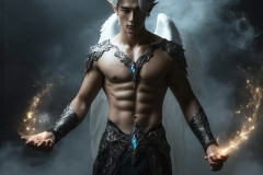 Male Angels from Above,handsome & sexy men,fantasy wings,brought to life through the magic of AI