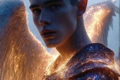 Male Angels from Above,handsome & sexy men,fantasy wings,brought to life through the magic of AI