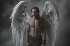 Male Angels from Above,handsome & sexy men,fantasy wings,brought to life through the magic of AI